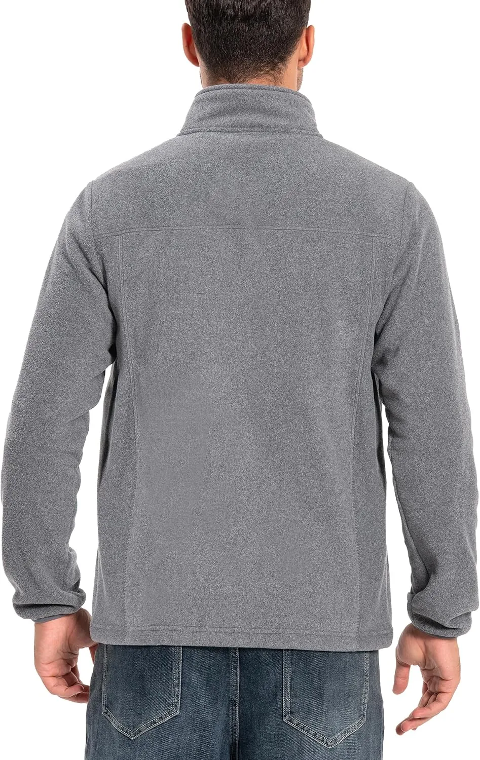 Pioneer Camp Men's Lightweight Polar Fleece Jacket Full Zip Antistatic Casual Coat Soft Warm Outwear with Zipper Pockets
