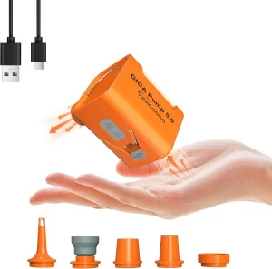 Portable air Pump with 3600mAH Battery 5kPa GIGA Pump 5 Air Pump for Inflatables Rechargeable Pump Quick Inflate Deflate for air Mattress with Camping Light Ultra Air Mattress Pump for Pool Floats