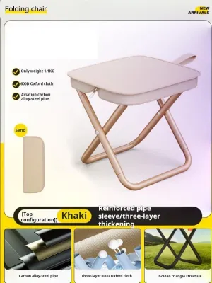 Portable Folding Stool, Camping StoolsX-Shaped Camping Chair, Lightweight Oxford Fabric, 275-385 lbs Capacity,Travel Seat for Outdoor Activities, & Commuting (Khaki (colour), Load capacity 385 lbs.)