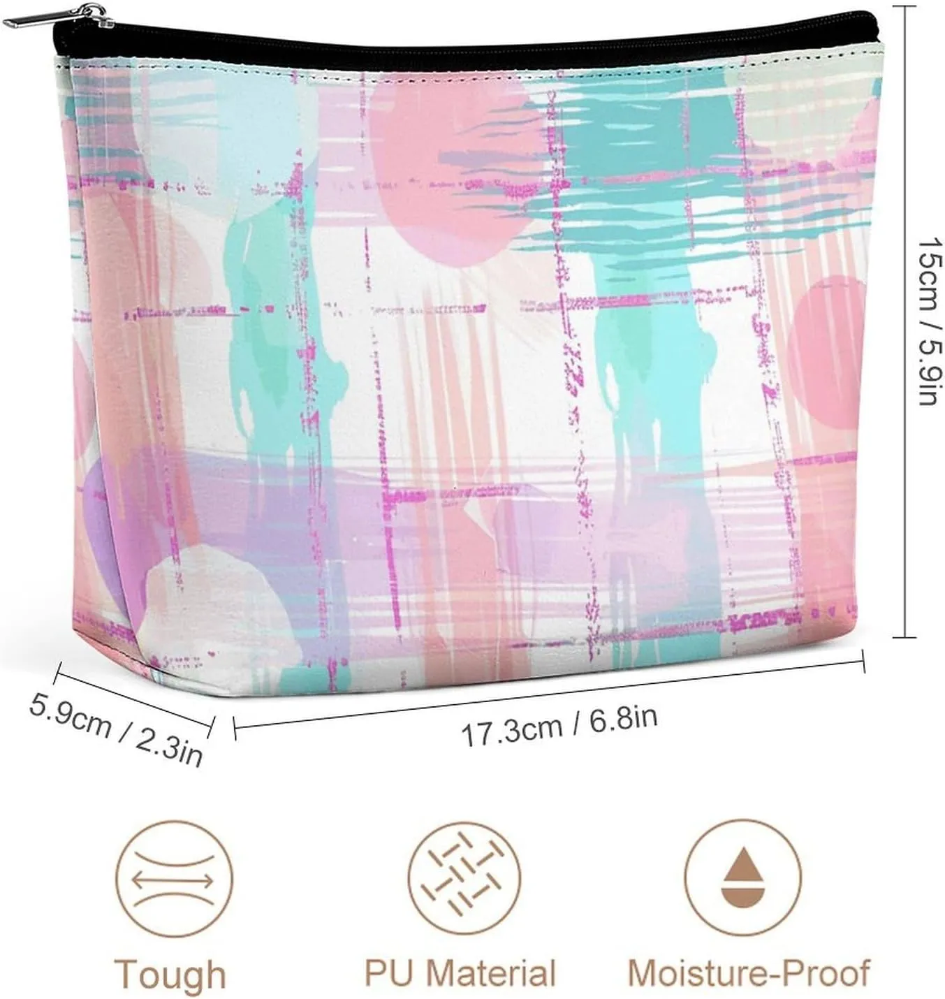 Portable Small Cosmetic Bag Cute Travel Makeup Bag Soft Plaid Pattern Waterproof Toiletry Bag for Women