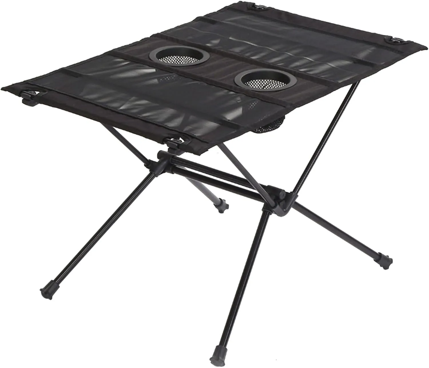 Portable Ultra Lightweight Folding Table Outdoor with Cup Holder Alloy Camping Picnic Fishing Tactical Roll Up Non Easy to Clean Compact for Hiking Garden BBQ Party