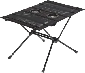 Portable Ultra Lightweight Folding Table Outdoor with Cup Holder Alloy Camping Picnic Fishing Tactical Roll Up Non Easy to Clean Compact for Hiking Garden BBQ Party