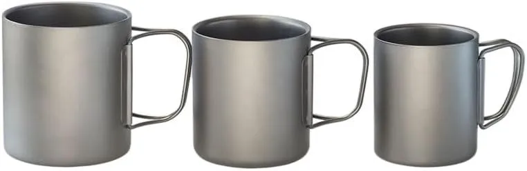 POVCZWXSS 1PC Outdoor Pure Titanium Folding Water Cup Lightweight Portable Mug(220ml B)
