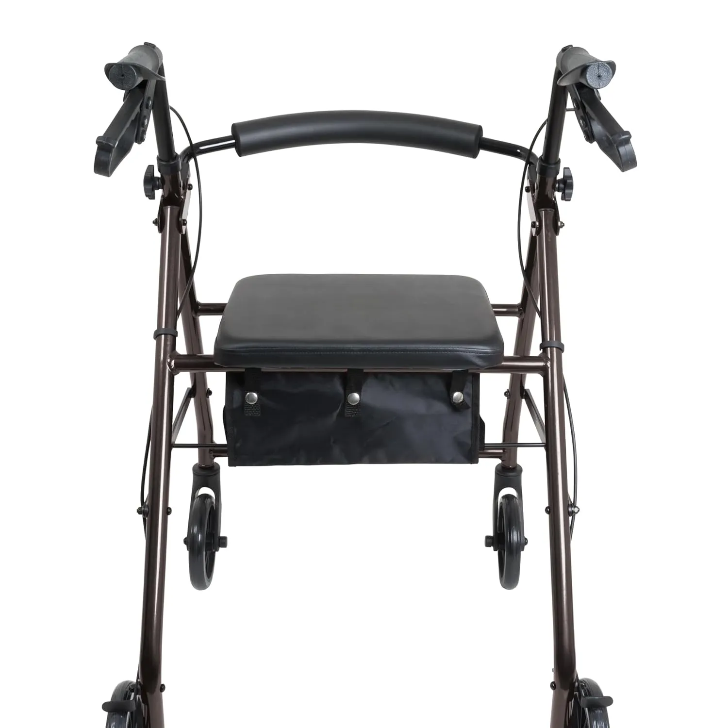 ProBasics Aluminum Rollator with 6-inch Wheels, Padded Seat and Backrest, Height Adjustable Handles, Folds for Storage & Transport, 300 Pound Weight Capacity, Black