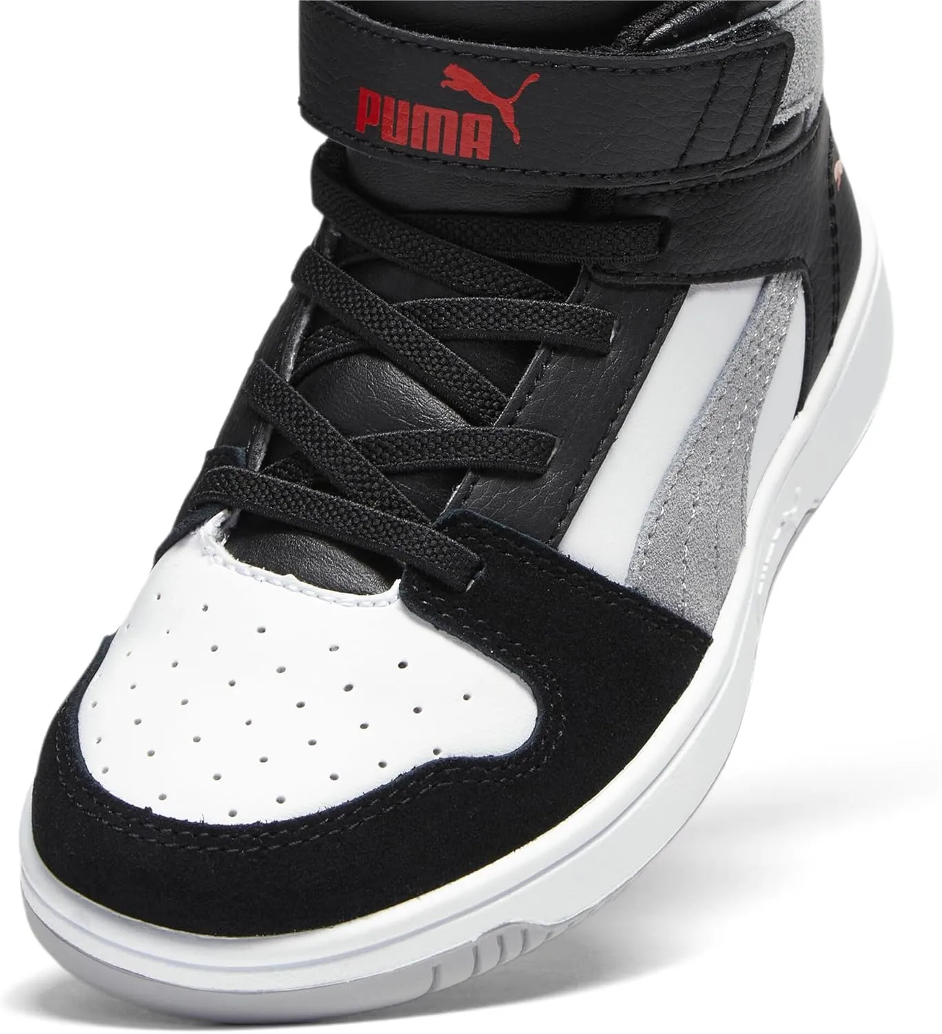 PUMA Kids' Rebound Layup Mid Hook and Loop Sneaker