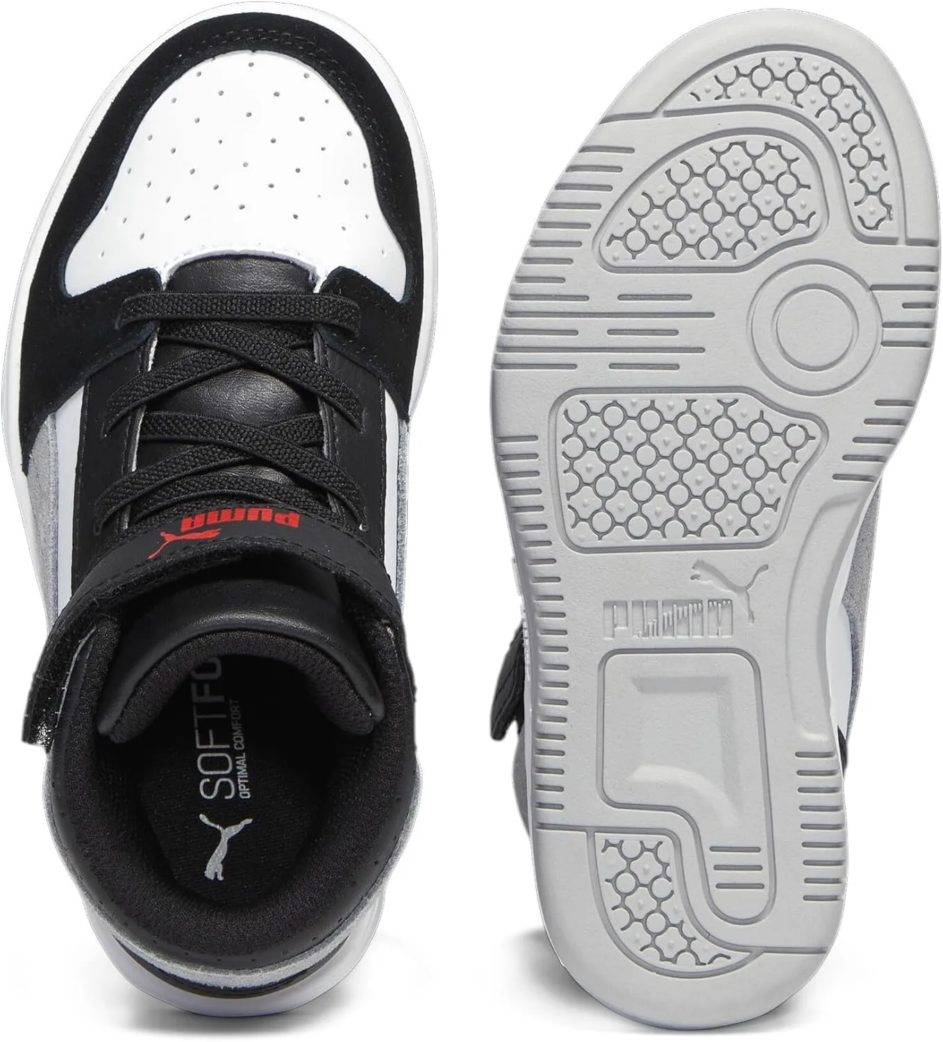PUMA Kids' Rebound Layup Mid Hook and Loop Sneaker