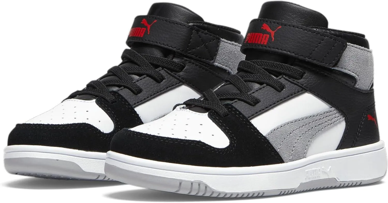 PUMA Kids' Rebound Layup Mid Hook and Loop Sneaker