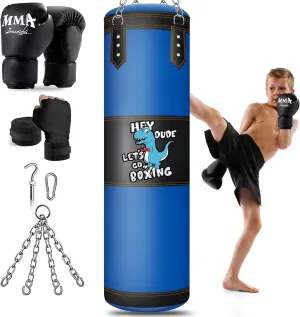 Punching Bag for Kids, 2.7FT Hanging Boxing Bag with Boxing Gloves, Kids Boxing Set Kickboxing Bag for Youth Boxing Karate Muay Thai Kick Taekwondo Training