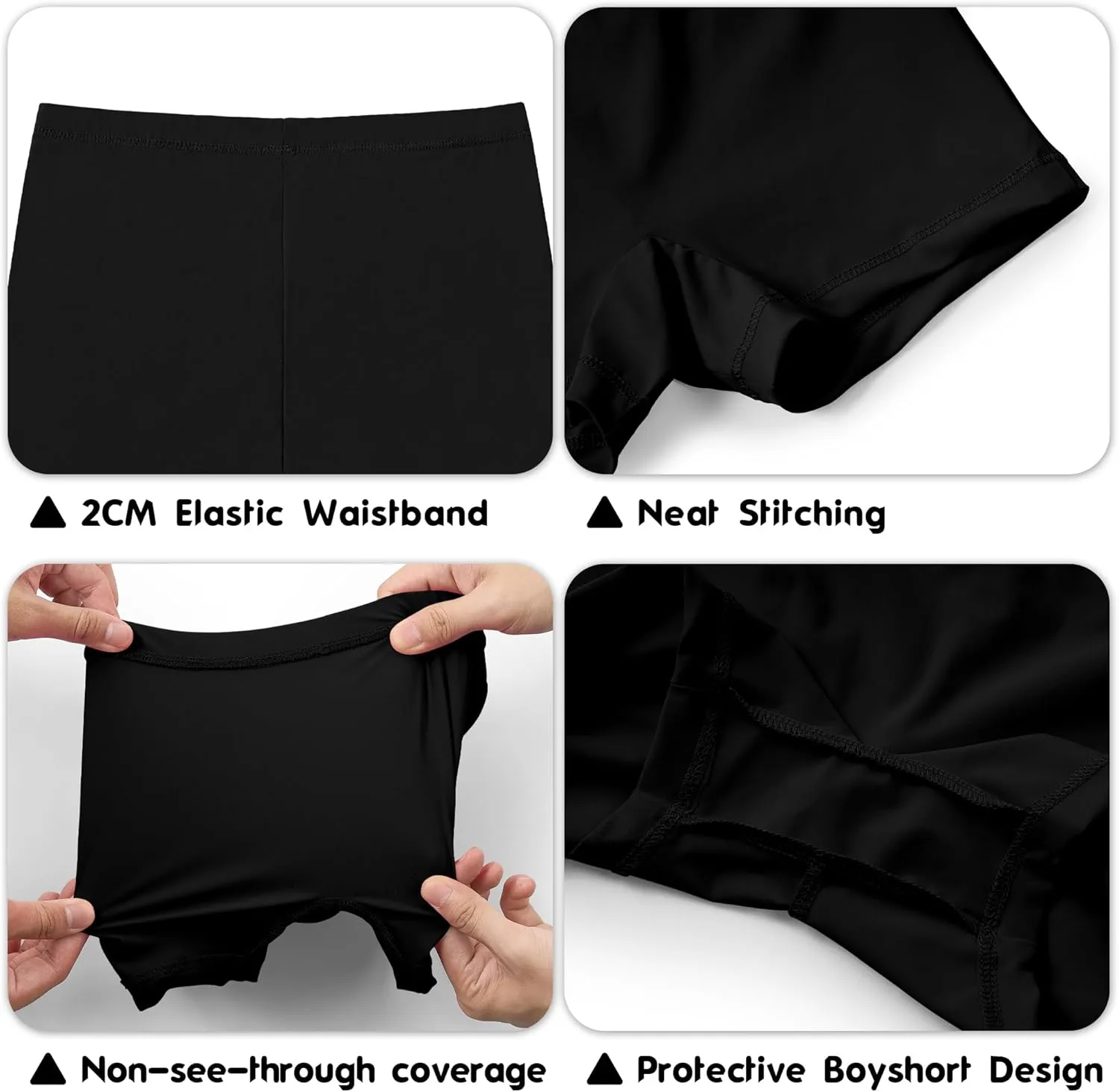 QBK 2T-14 Years Girls Swim Shorts Toddler Boyshort Swimsuit UPF 50  Quick Dry Rash Guard Swim Bottoms