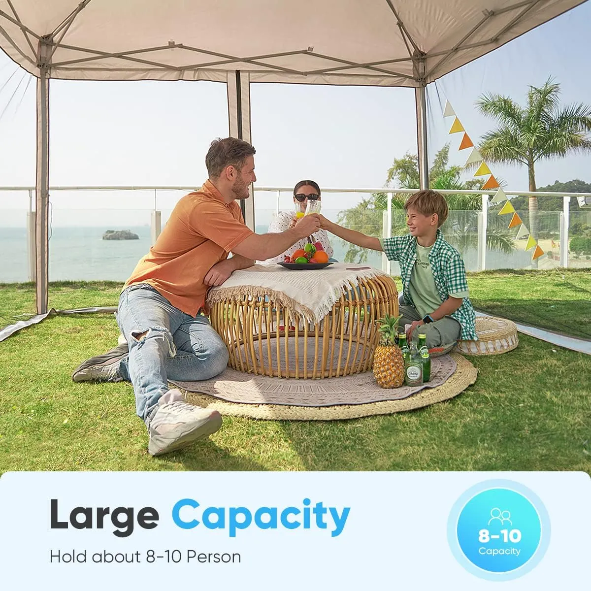 Quictent 8'x8’ Pop up Screened Canopy Tent with Mosquito Netting, Portable Easy up Outdoor Screen House Shelter for Patio, Camping and Picnic, Includes Wheeled Carry Bag (Royal Blue)