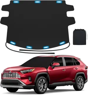 REEVAA 2025 Upgraded Car Windshield Cover for Ice & Snow [All-Weather Protection] Magnetic Fit Weatherproof Frost Cover, Car Winter Accessories, Fit for SUVs, Trucks, Sedans - Medium (69''x48'')
