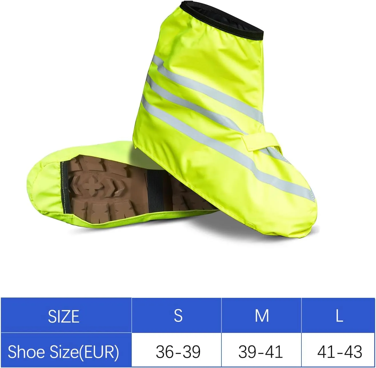 Reflective Waterproof Overshoes Bicycle Rain Overshoes Shoe Covers Bike Gaiter Reusable Foldable Outdoor Snow Windproof Bike Shoes Covers Protection from Rain and Dirt