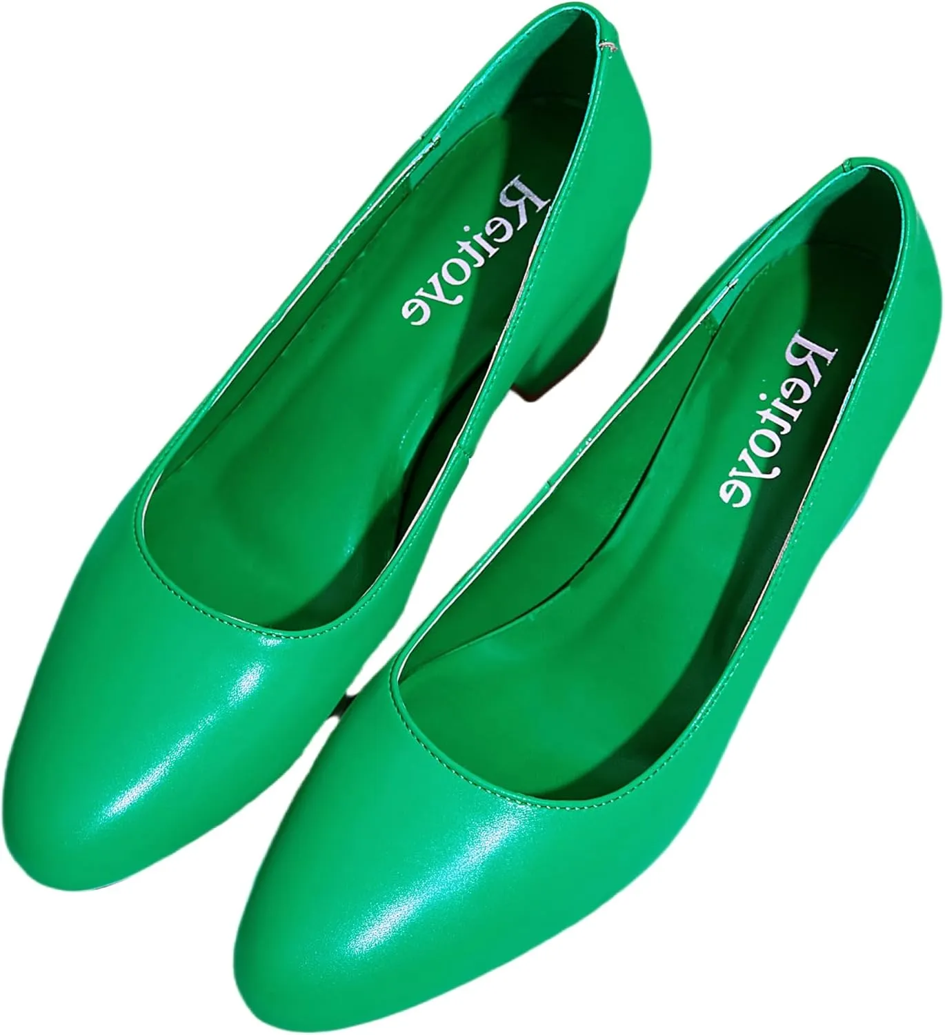 Reitoye Women's Chunky Heel Pumps Closed Toe Dress Pump Heels