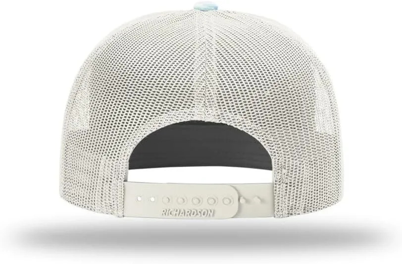 Richardson 168 Hi-Pro 7 Panel Flat Bill Adjustable Snapback Trucker Mesh Back Cap | OSFM | Bulk Pack Available