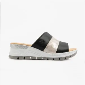 Rieker 66492-00 Womens Sandals Black/Rose