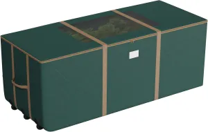 Rolling Christmas Tree Storage Bag-For 12FT Artificial Trees-Green Canvas Duffel on Wheels & Window-For Holiday Decorations & Inflatables by Elf Stor