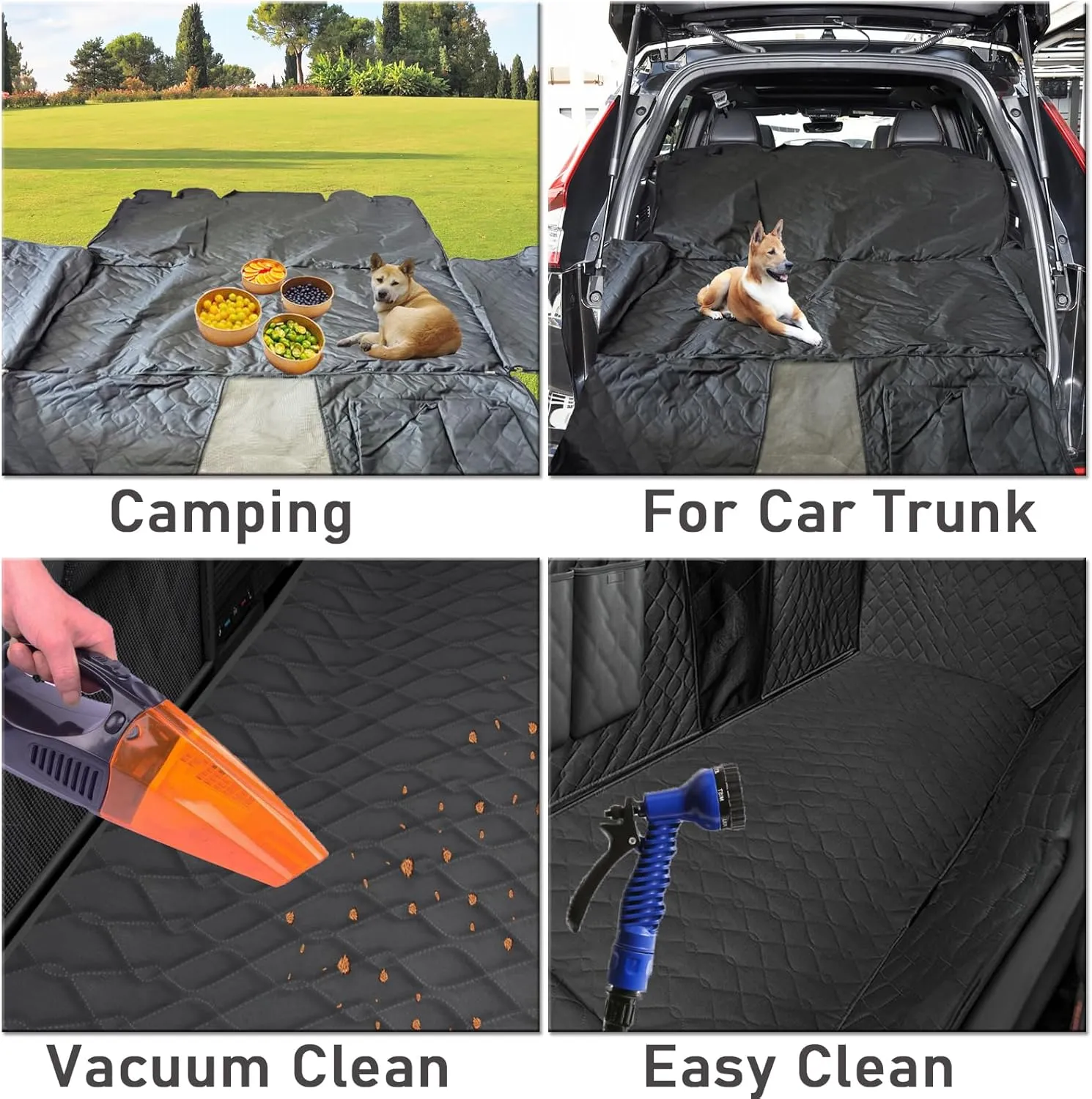 RUIANTE Dog Car Seat Cover Protector Compatible with Chevy Malibu XL 2016-2024 Back Seat Pet Cover Dogs Hammock Backseat Cover with Side Flaps Storage Pocket Zip Mesh (Black)