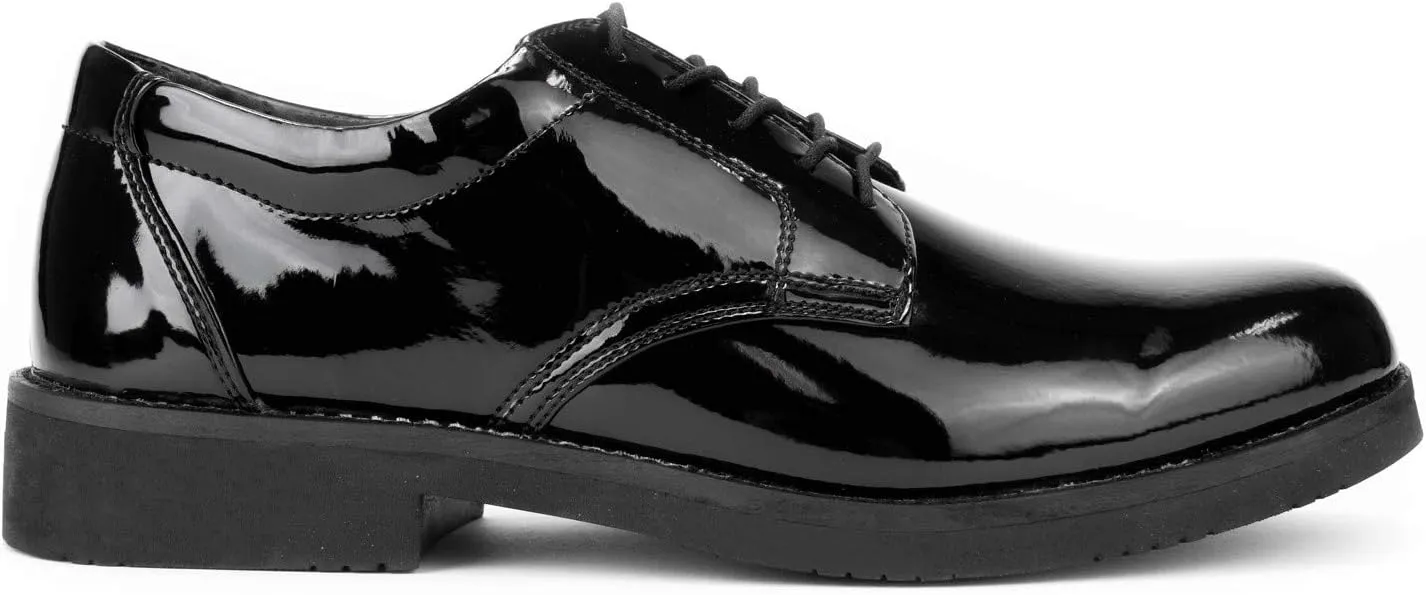 RYNO GEAR Men's Leather and Hi-Gloss Style Uniform Oxford Dress Shoes