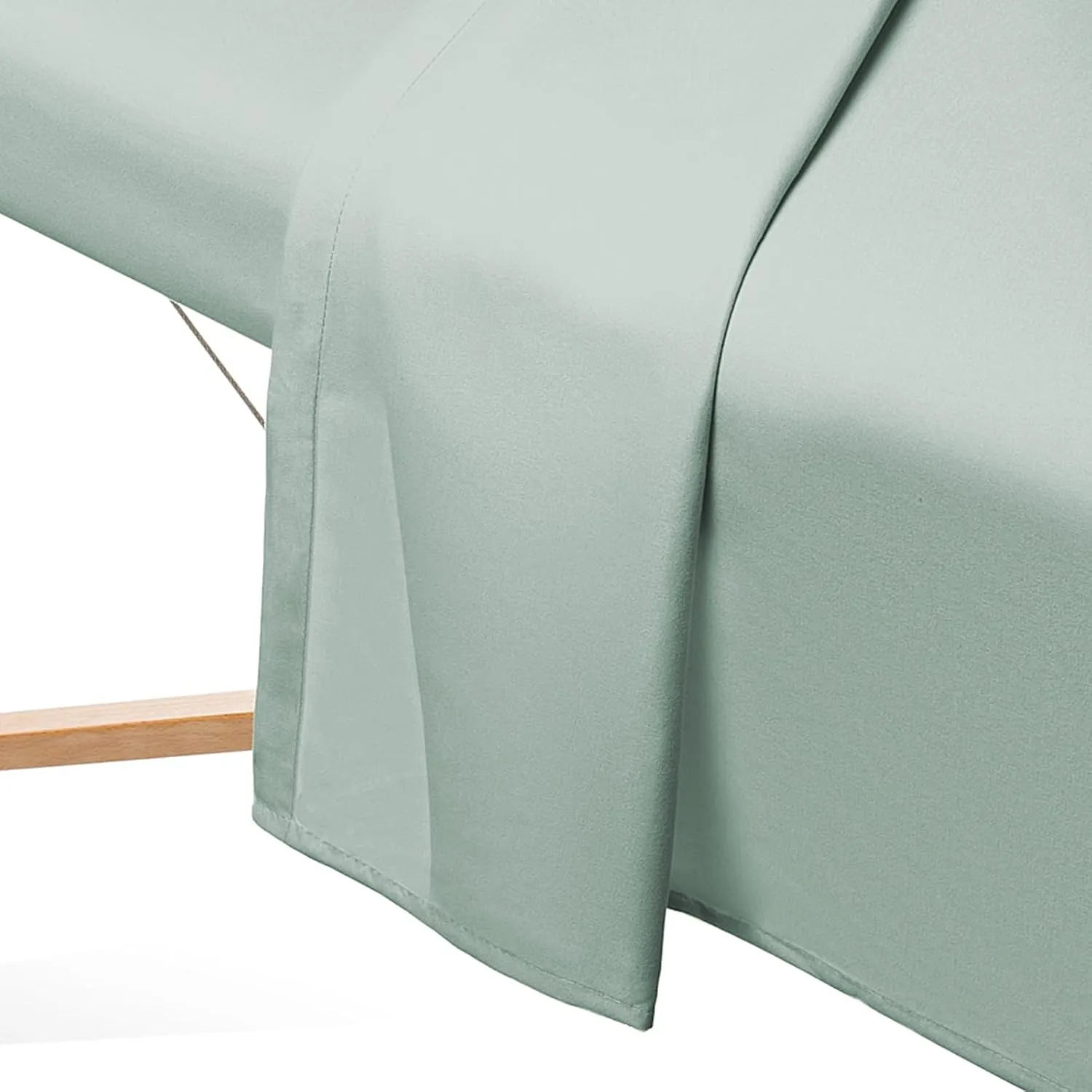 Saloniture 3-Piece Microfiber Massage Table Sheet Set - Premium Facial Bed Cover - Includes Flat and Fitted Sheets with Face Cradle Cover - Seafoam Green