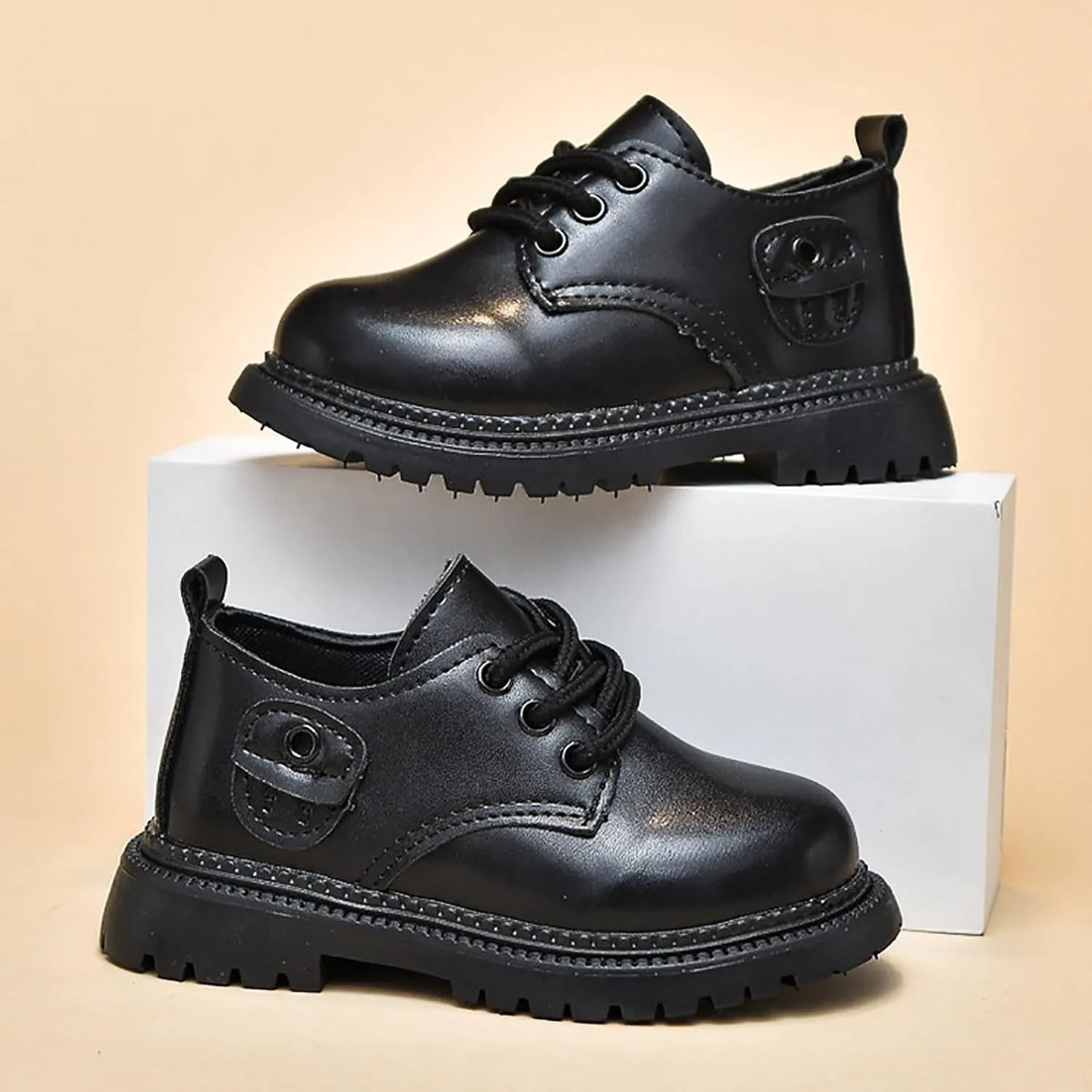 School Shoes for Boys Toddler Little Boy Girls Dress Shoes Oxford Shoes Lace Up British Style Casual Leather Shoes