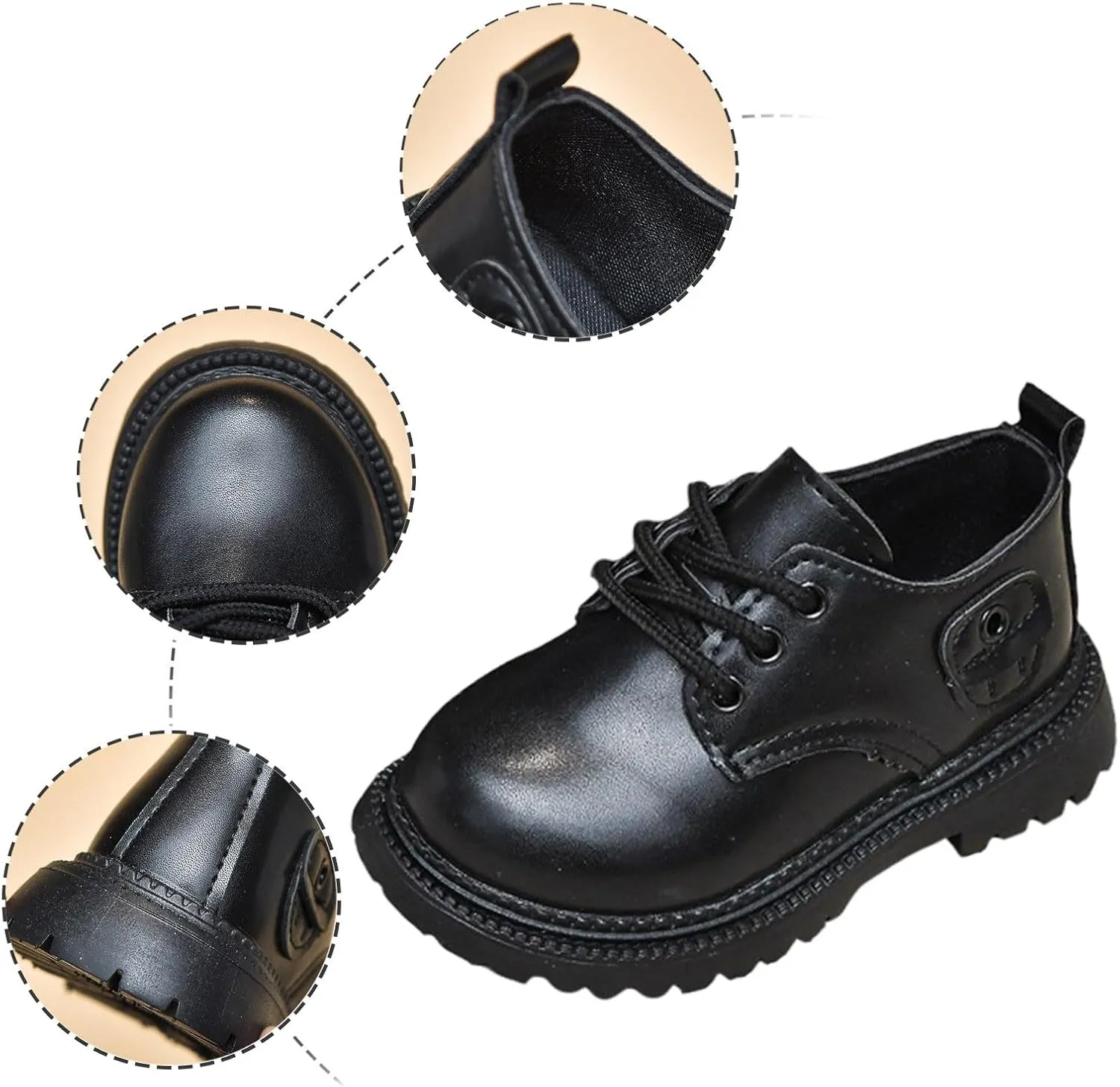 School Shoes for Boys Toddler Little Boy Girls Dress Shoes Oxford Shoes Lace Up British Style Casual Leather Shoes