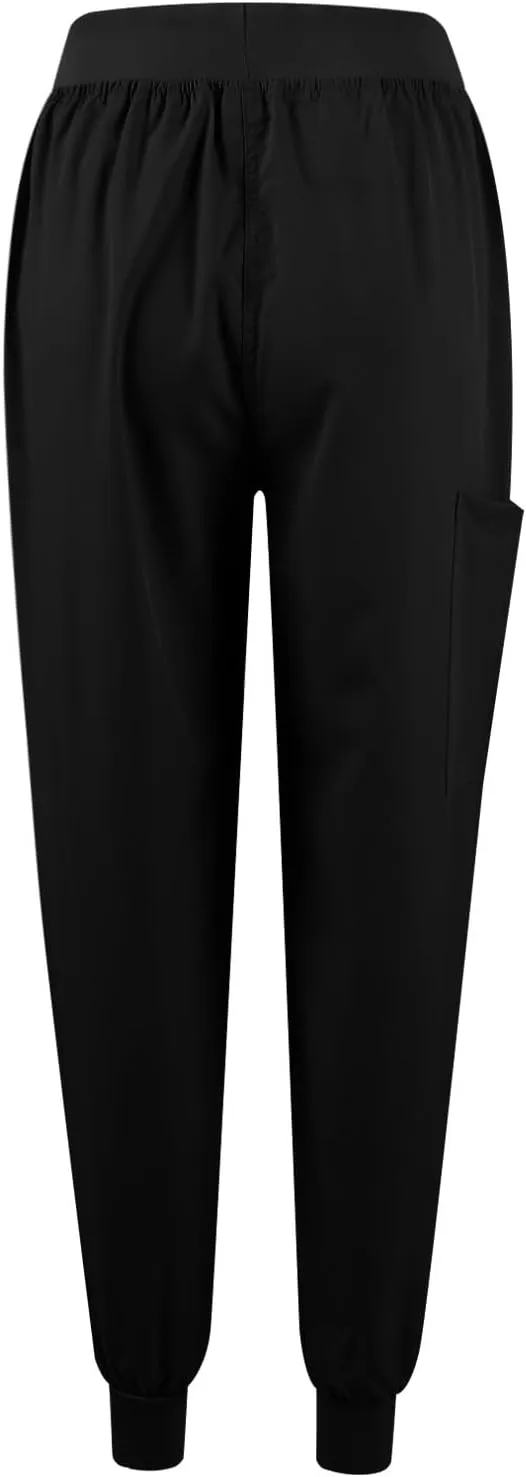 Scrubs for Women Set Stretch V-Neck Scrub Tops & Cargo Pant Quick Drying Solid Medical Nurse Uniform with Pockets