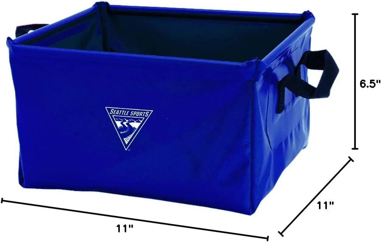 Seattle Sports Outfitter Class Collapsible Square Pack Sink Dish Wash Basin for Camping, Blue