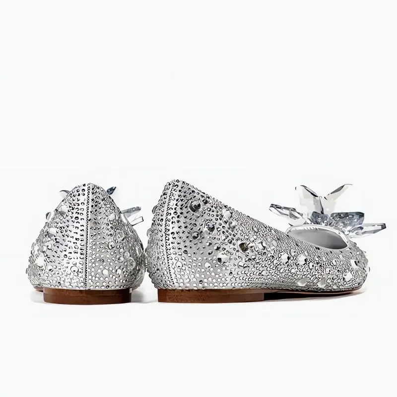 sexytag Women's Crystal Rhinestone Poined Toe Pumps Clear Stiletto High Heels