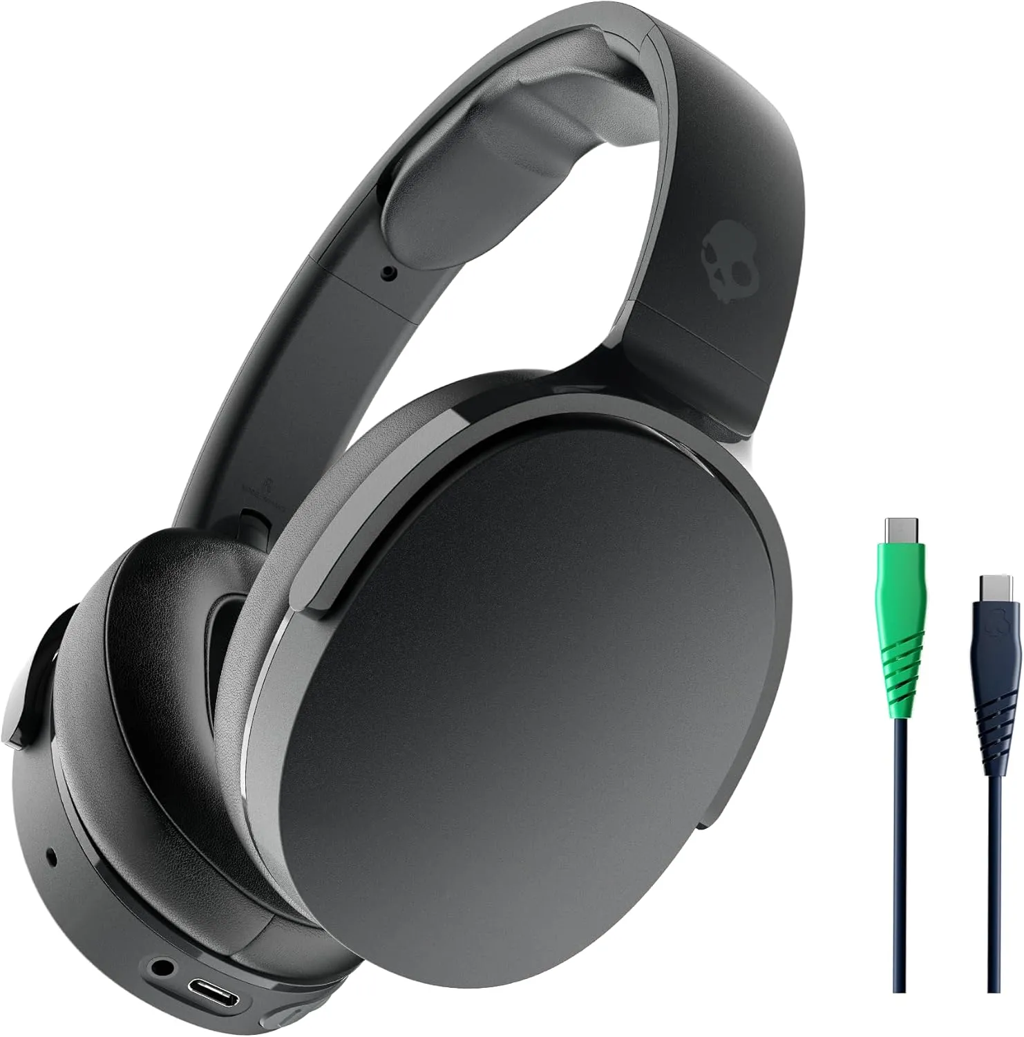 Skullcandy Hesh Evo Wireless Over-Ear Bluetooth Headphones with Charging Cable, Noise Isolating, Up to 36 Hours Battery, Foldable Lightweight Design, Microphone for iPhone Android - True Black