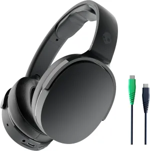 Skullcandy Hesh Evo Wireless Over-Ear Bluetooth Headphones with Charging Cable, Noise Isolating, Up to 36 Hours Battery, Foldable Lightweight Design, Microphone for iPhone Android - True Black