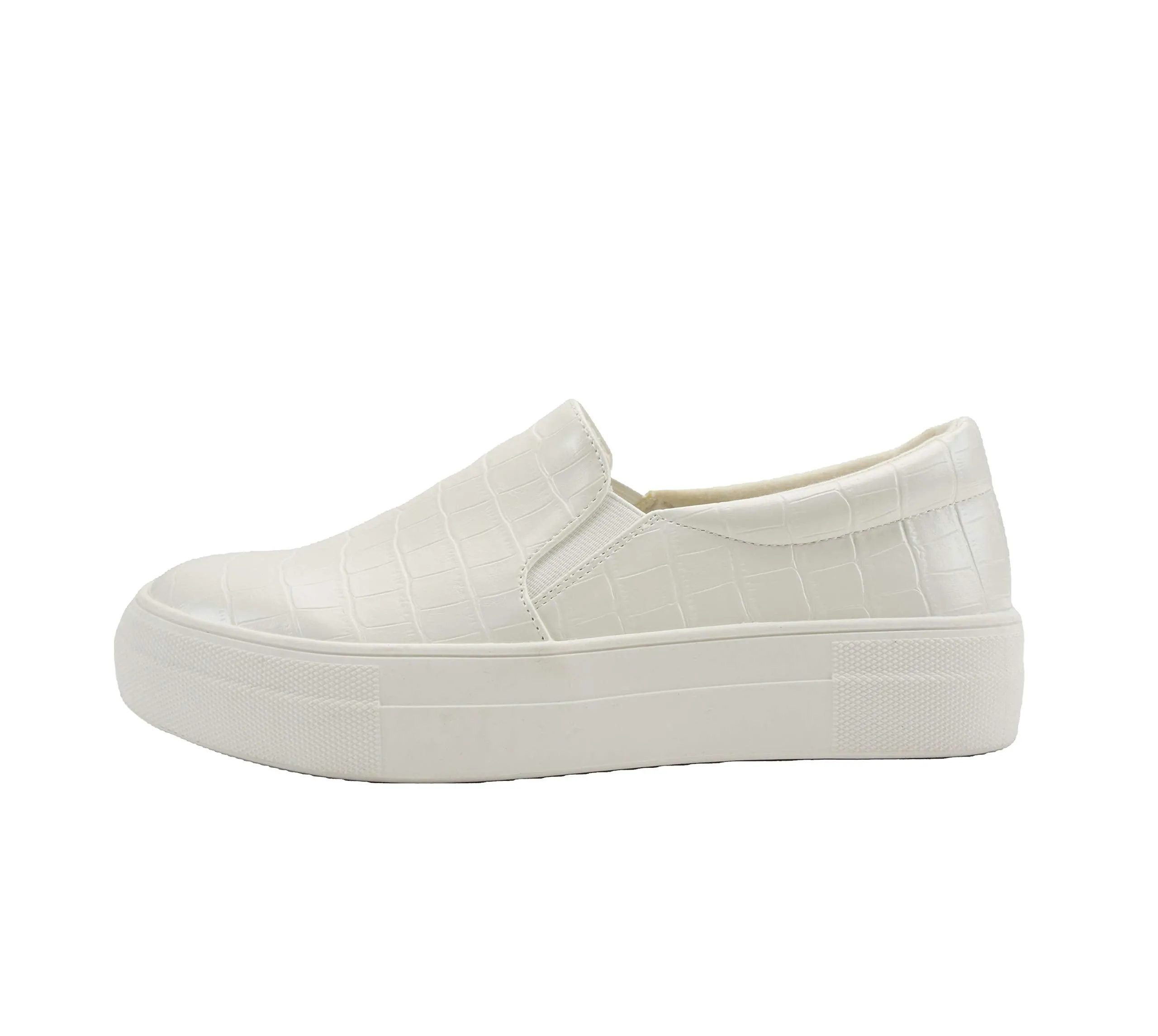 Slip-On Pu White Soda Top pick Sneaker Crocodile Global shipping Foam Rounded Toe Platform Hike Cushioned