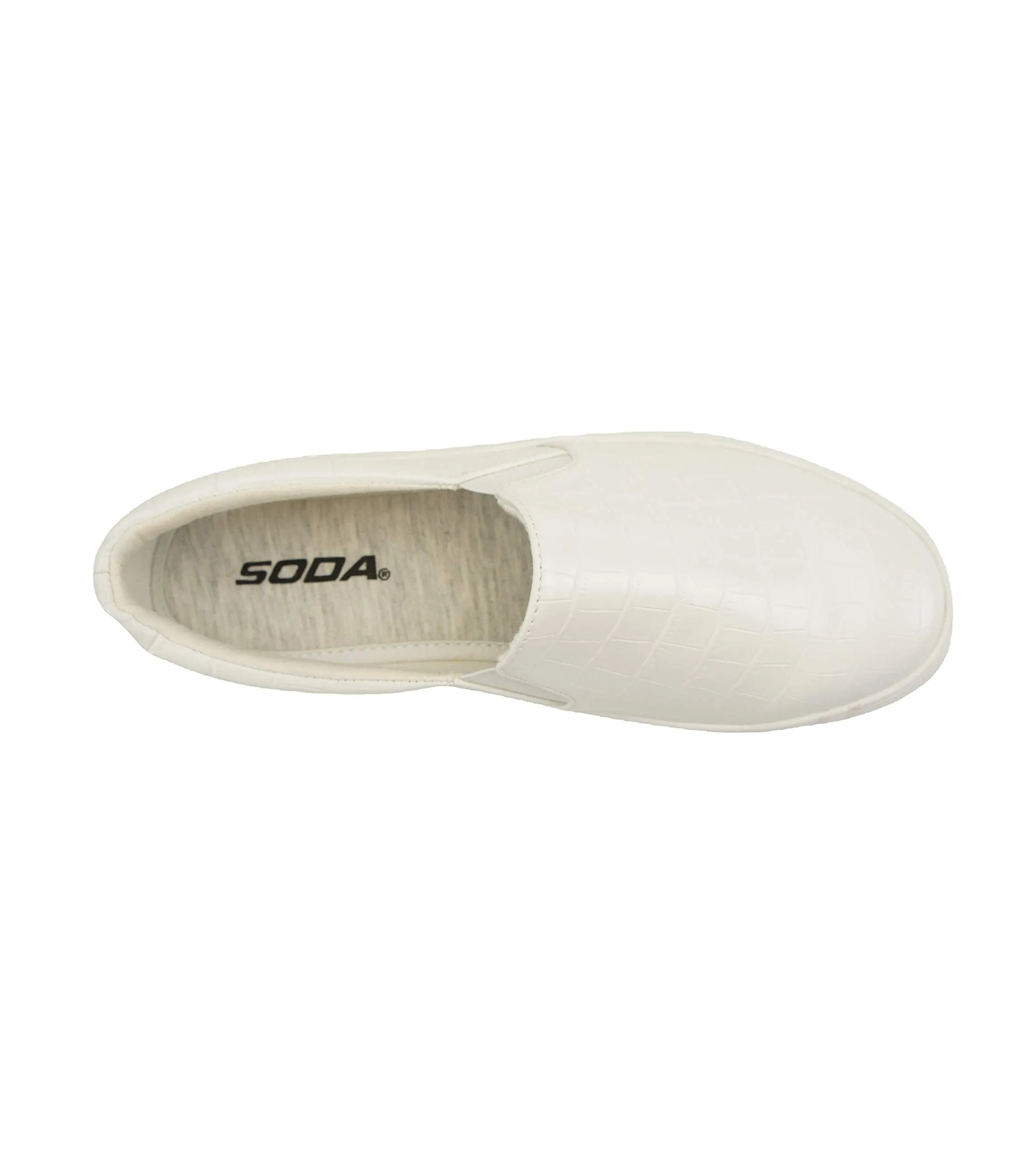 Slip-On Pu White Soda Top pick Sneaker Crocodile Global shipping Foam Rounded Toe Platform Hike Cushioned