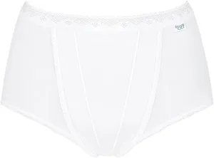 Sloggi 2 Pack Control Maxi High Waisted Cotton Underwear For Women or Lady White Cheeky Ladies Panties Briefs Knickers Pants