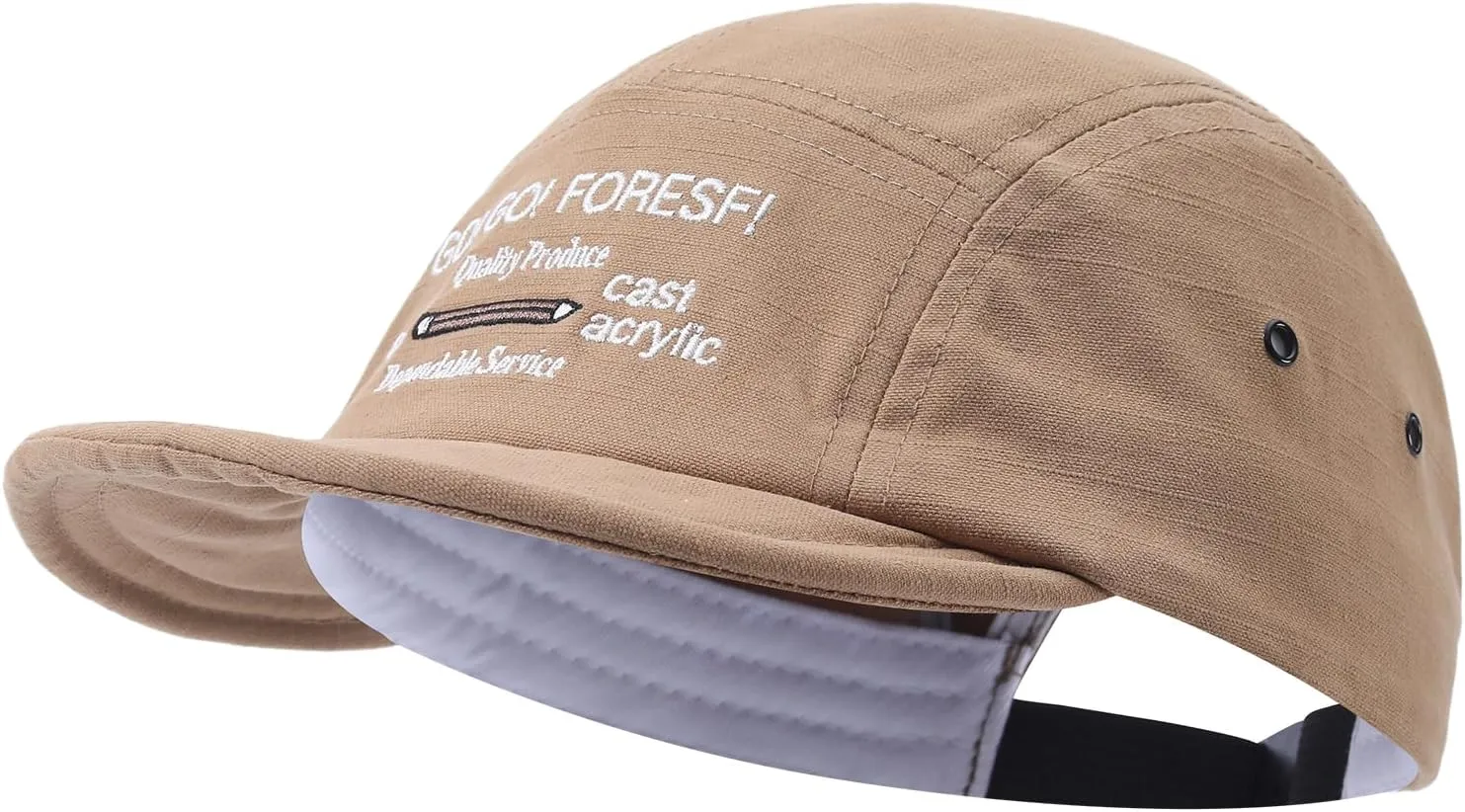 Snapback 5 Panel Baseball Cap Soft Short Brim Hats for Men Cotton Trucker Hat Low Profile Dad Hats Short Cadet Caps