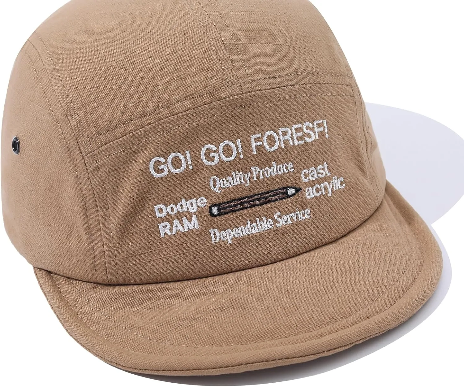 Snapback 5 Panel Baseball Cap Soft Short Brim Hats for Men Cotton Trucker Hat Low Profile Dad Hats Short Cadet Caps