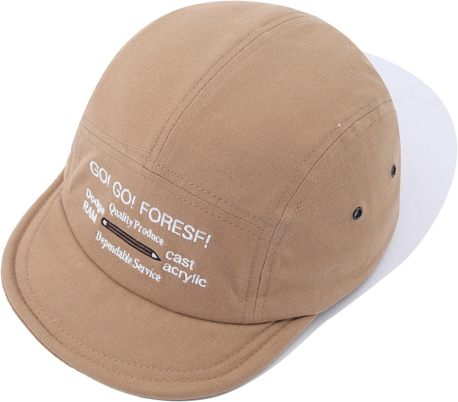 Snapback 5 Panel Baseball Cap Soft Short Brim Hats for Men Cotton Trucker Hat Low Profile Dad Hats Short Cadet Caps