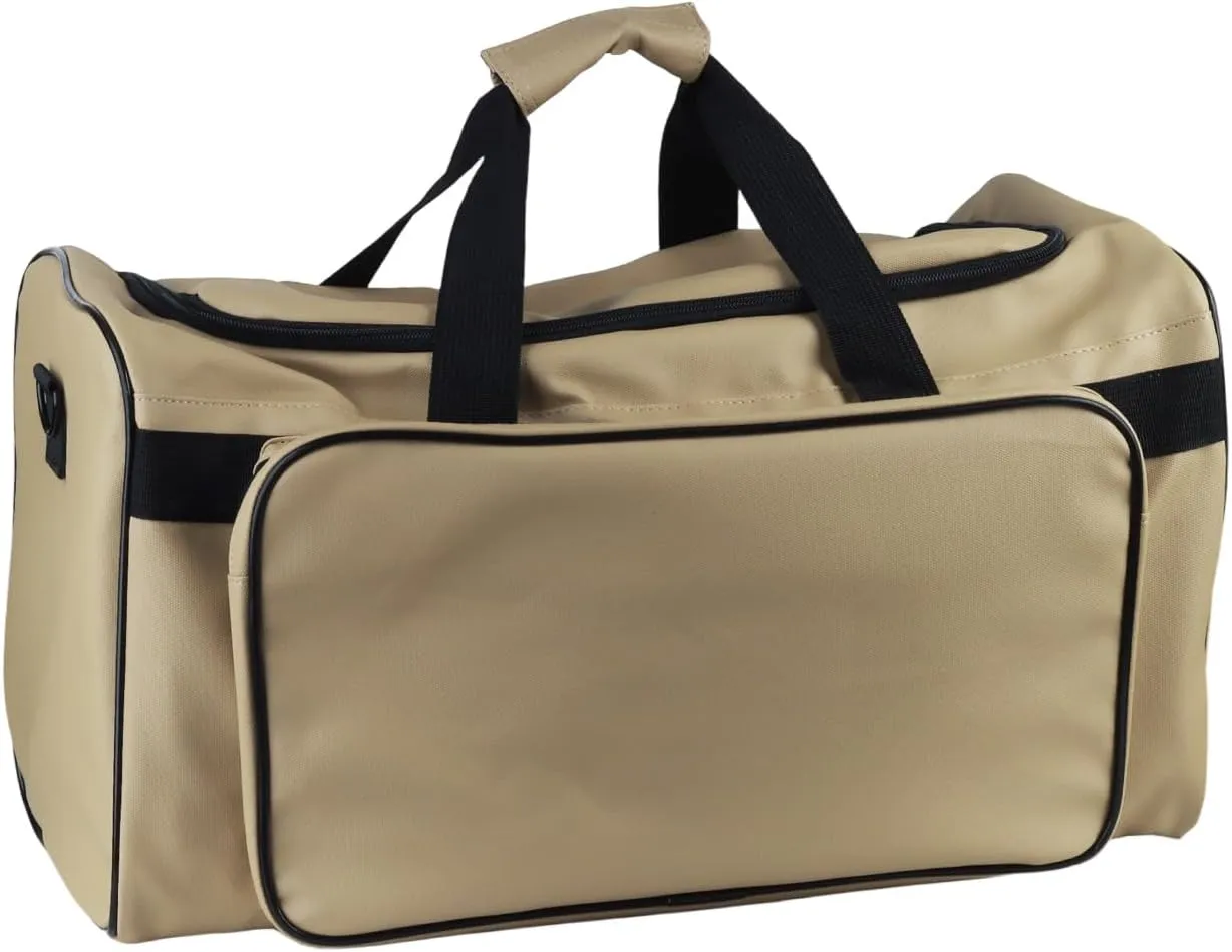 Sneaker Duffel Bag for Men - 30L Large Capacity Gym & Travel Bag with Adjustable Dividers, Durable Shoulder Strap - Carry-On 20 Inch (Khaki)