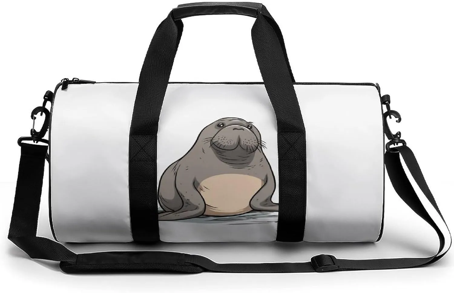 Sport Gym Duffle Travel Bag for Women Men Overnight Weekender Bag with Shoe Compartment,Wet Pocket Cute Walrus