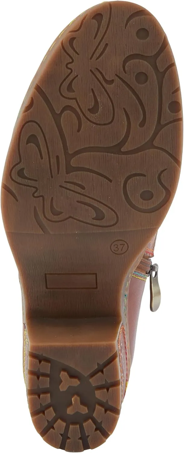 Spring Step L'Artiste Briteetoe Women's Oxford Bootie - Artistic Accents, Embossed Handpainted Details, Versatile & Comfortable