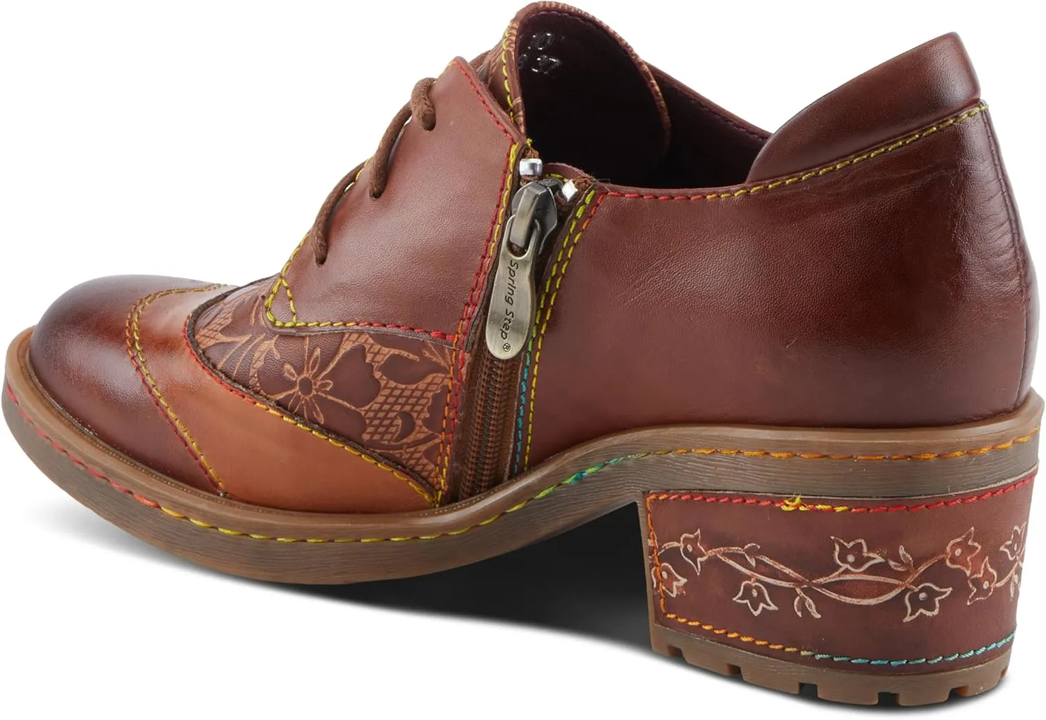 Spring Step L'Artiste Briteetoe Women's Oxford Bootie - Artistic Accents, Embossed Handpainted Details, Versatile & Comfortable