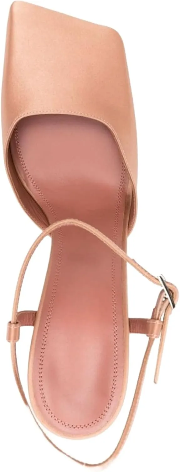 Square Closed Toe Satin Pumps Shoes for Women,Chunky High Heel Adjustable Buckle Block with Ankle Strap Heel Sandals Slip On Mary Janes Pumps Fashion Dress Office Evening Party Bride Wedding Shoes