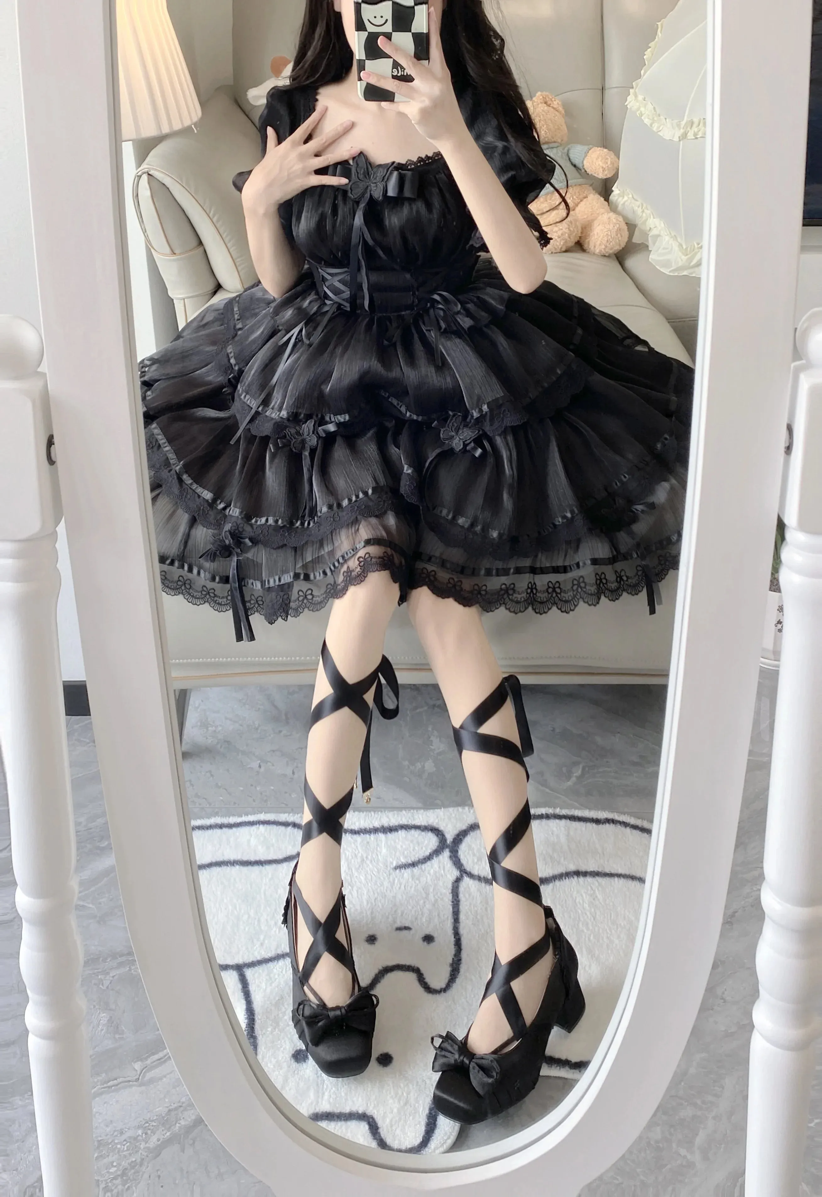 Square Toe Low Heel Satin Mary Jane Shoes