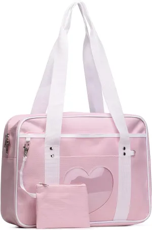 STEAMEDBUN Kawaii Ita Bag Japanese School Bag Cute Tote Bag Large Shoulder Anime Heart Purse