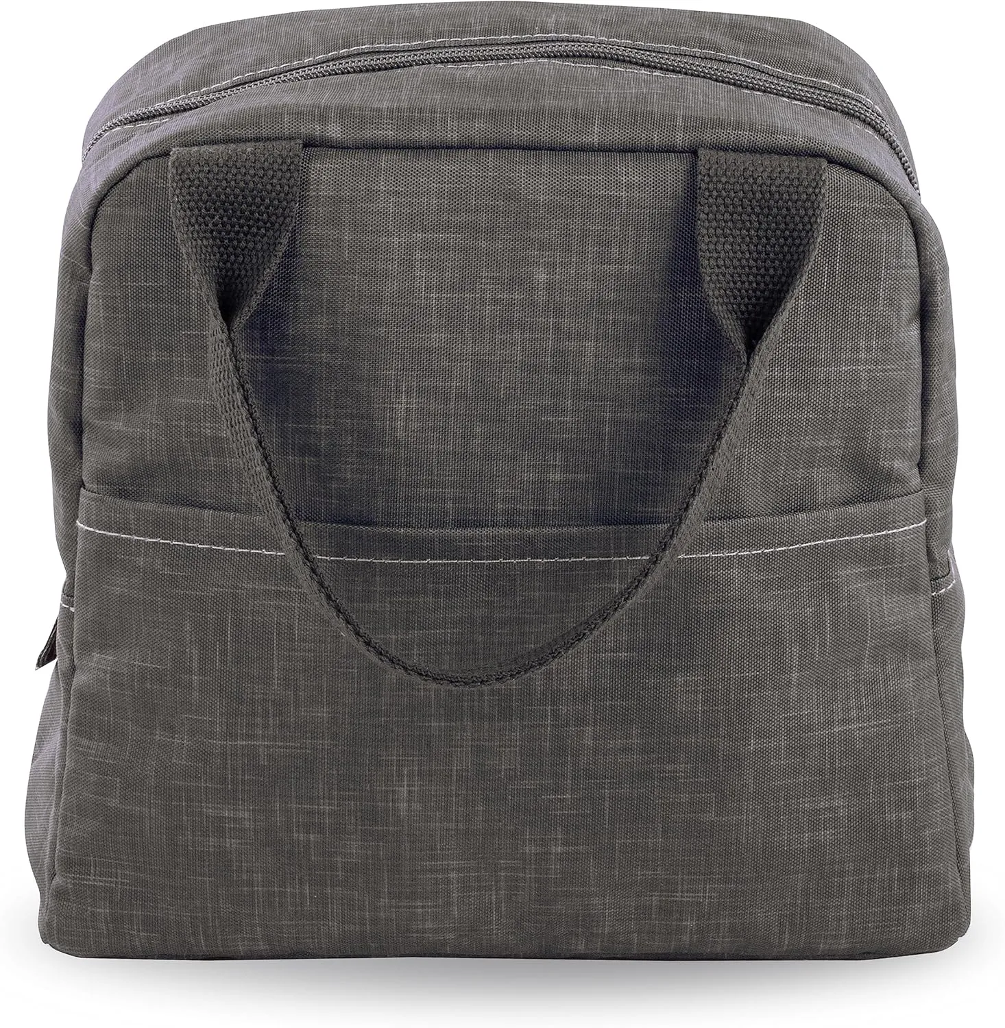 Steel Mill & Co Insulated Lunch Tote Bag for Women or Men, Large Capacity Cooler Lunch Box, Cute Lunch Bag for Adults, Mini Cooler with Zipper Closure, Pockets, and Sturdy Handles (Grey)