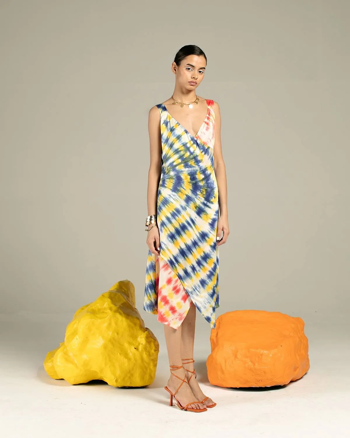 Studio Rigu  Jaipur Strappy Dress in Vegan Silk