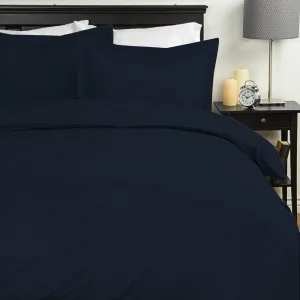 Sweet Home Collection Duvet Cover 1800 Thread Count 4 Pc Sheet Set, Full, Navy, 7 Piece