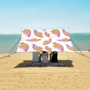 Taiyaki Seamless Pattern Beach Camping Tent Sun Shelter for Whole Family, Beach Shade Canopy with UPF50  UV Protection,Easy Set Up and Carry,Outdoor Shade for Trips, Fishing, Backyard Fun Picn