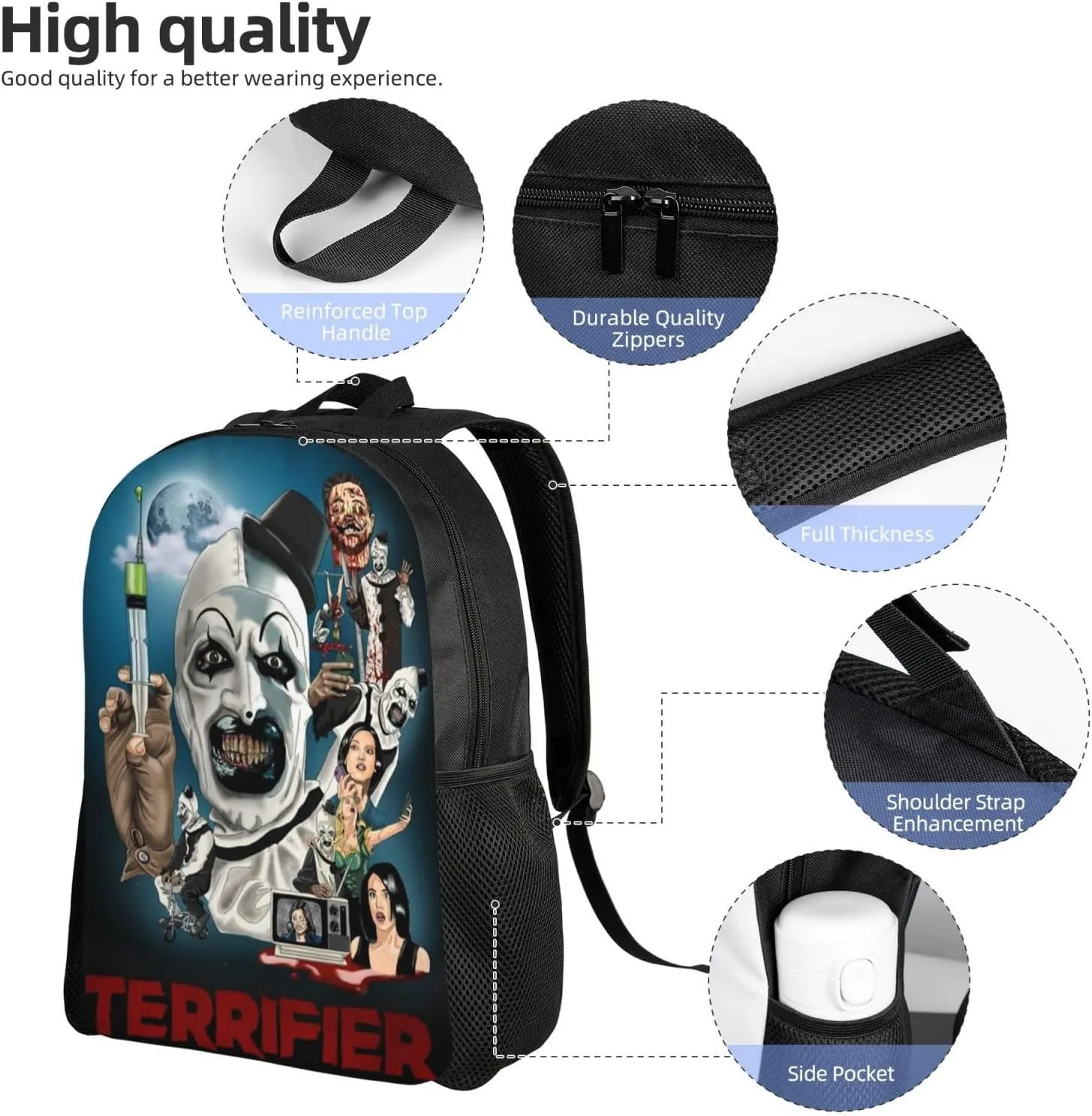 Terrifier Backpack, Leisure Travel Sports Backpack, Lightweight And Large Capacity