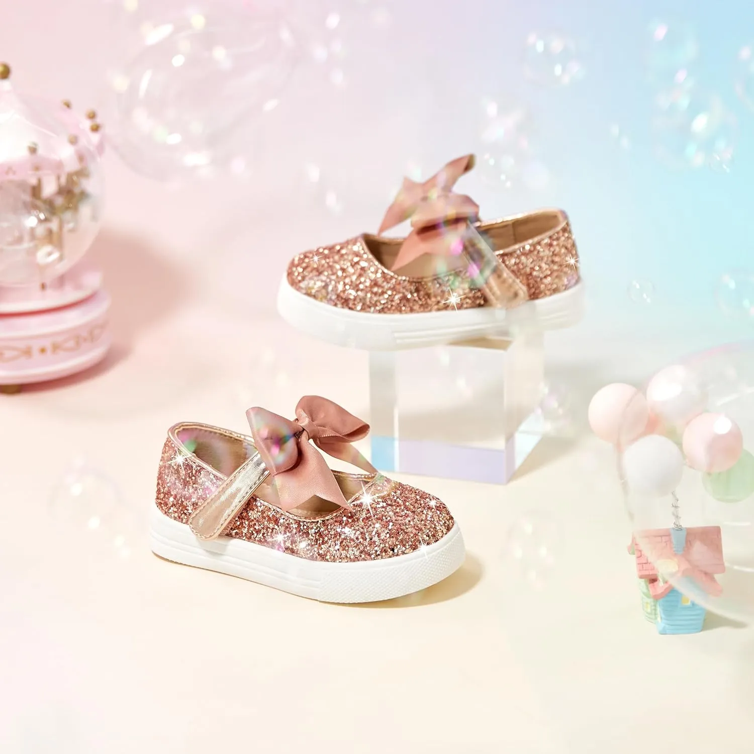 THEE BRON Toddler Shoes Girls Glitter Fashion Sneakers Sparkly Sequin Casual Shoes