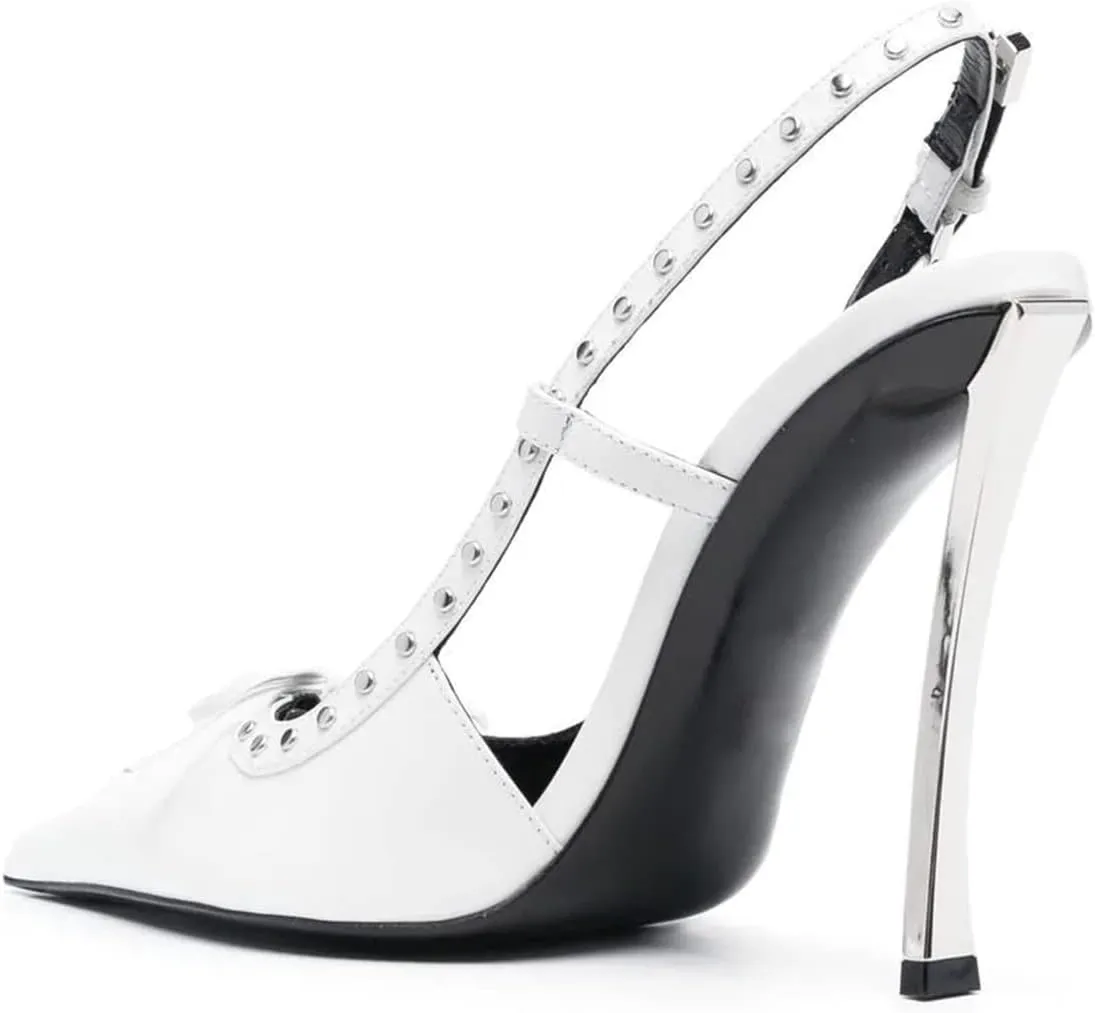 THESHY Women's Pointed Toe Stiletto Heels Backless Slingback Strap High Heel Pumps Fashion Sexy Dress Pumps for Women